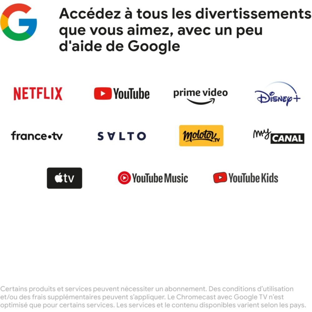 Passerelle multimédia Google Chromecast HD avec Google TV - Maitighar