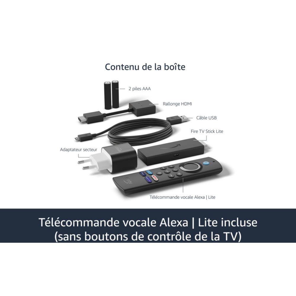 Fire TV Stick Lite Avec Télécommande Vocale Alexa - Maitighar