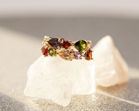 Bague cocktail de lumiere - Bague pierres femme