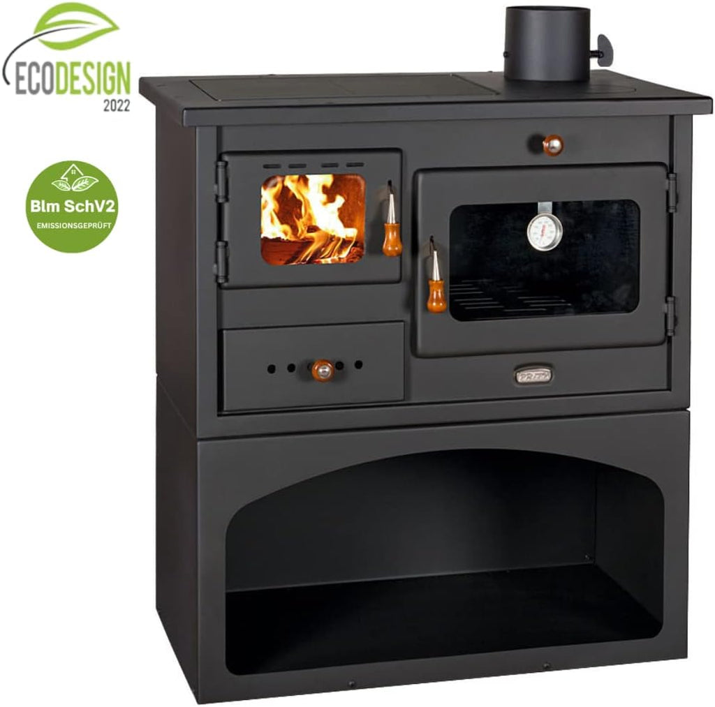 Poêle à bois. Puissance de chauffage de 10 kW. Poêle à combustible solide avec four Modèle Prity 1P34 - Maitighar