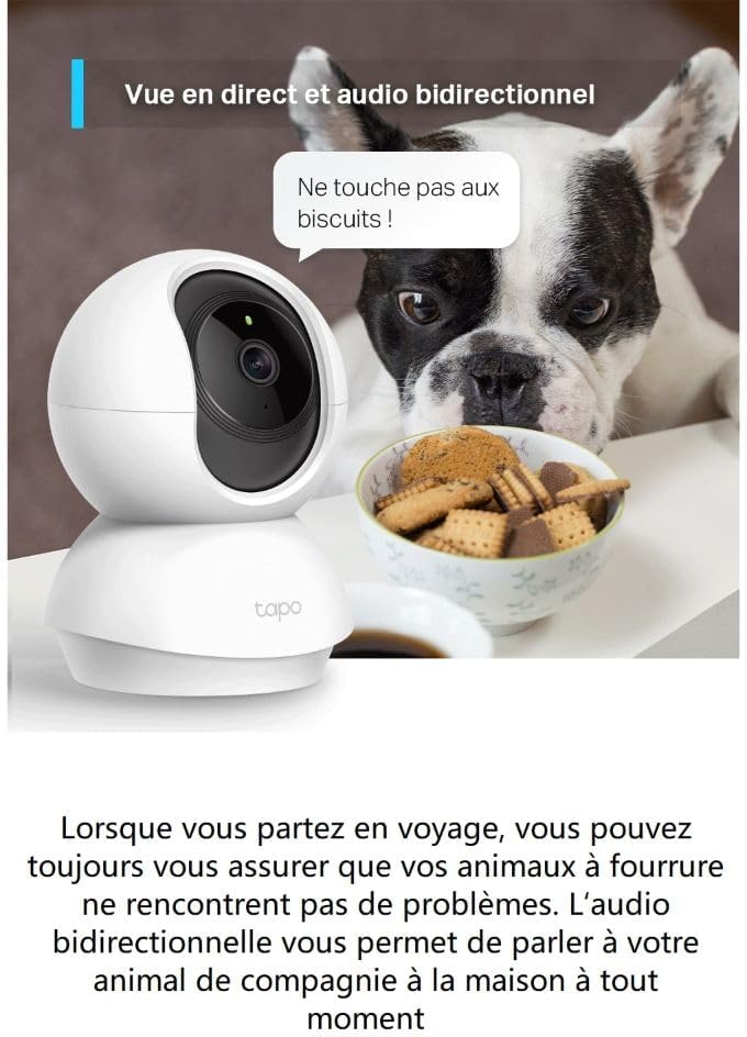Caméra Surveillance Intérieure WiFi Tapo-Compatible avec Alexa et Google Assistant - Maitighar