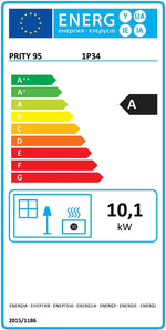 Charger l&#39;image dans la galerie, Poêle à bois. Puissance de chauffage de 10 kW. Poêle à combustible solide avec four Modèle Prity 1P34 - Maitighar
