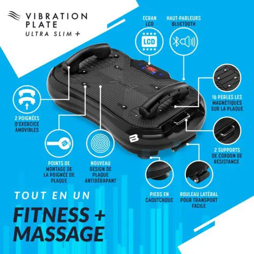 Plateforme Vibrante Ultra Slim Plus Bluefin Fitness - Maitighar