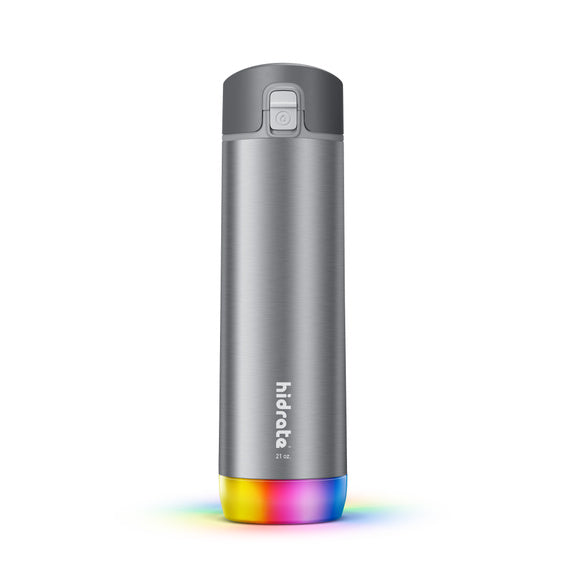 Gourde intelligente HidrateSpark PRO STEEL - 21 oz (620 ml) + bouchon supplémentaire avec paille