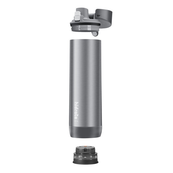 Gourde intelligente HidrateSpark PRO STEEL - 21 oz (620 ml) + bouchon supplémentaire avec paille