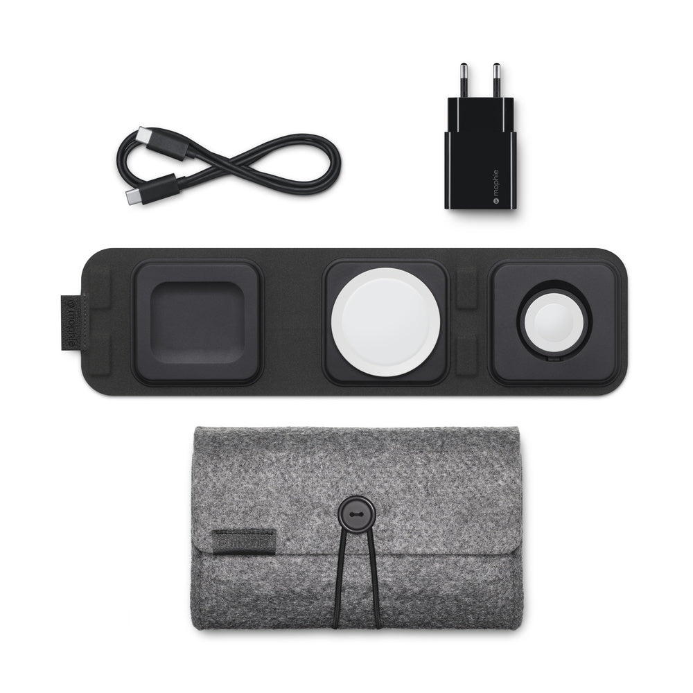 Chargeur de voyage 3‑en‑1 de mophie avec MagSafe