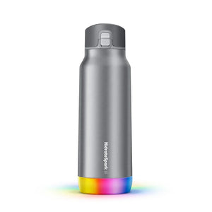 Gourde connectée HidrateSpark PRO STEEL (945 ml) + bouchon supplémentaire avec paille