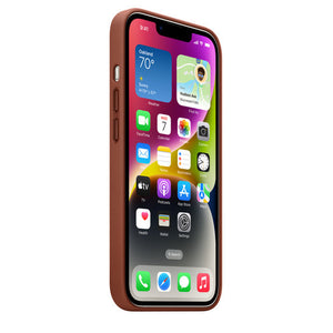 Coque en cuir avec MagSafe pour iPhone 14