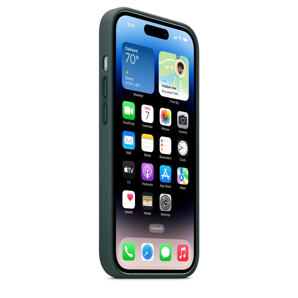 Coque en cuir avec MagSafe pour iPhone 14 Pro
