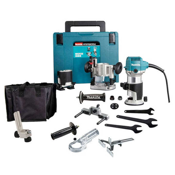 Affleureuse-défonceuse 710w Ø8 ou 6mm en Makpac - MAKITA RT0702CX2J