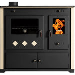 Charger l&#39;image dans la galerie, Cuisinière à bois Prometey Praktik Lux - 9.5 kW - Ivorie - Maitighar
