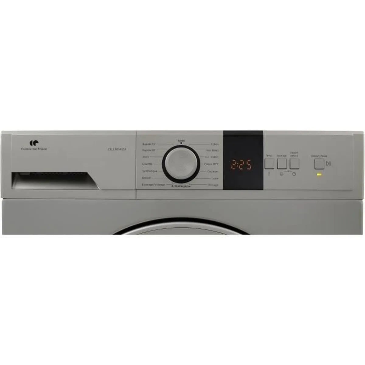 Lave-linge hublot CONTINENTAL EDISON CELL10140S1 - 10 kg – Moteur induction – L59,7 cm - 1400 trs/min - Silver - Maitighar