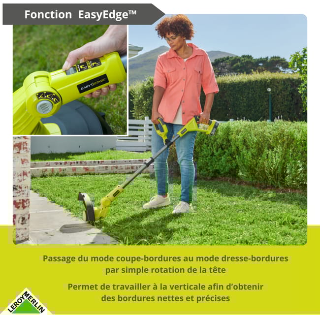 Coupe-bordures sans fil RYOBI One+ Rlt183225fpk, 18V, l.30 cm, 1 batterie 2,5Ah