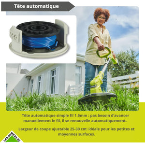 Coupe-bordures sans fil RYOBI One+ Rlt183225fpk, 18V, l.30 cm, 1 batterie 2,5Ah