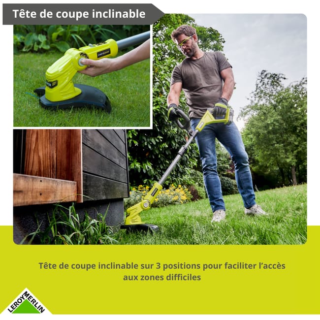 Coupe-bordures sans fil RYOBI One+ Rlt183225fpk, 18V, l.30 cm, 1 batterie 2,5Ah