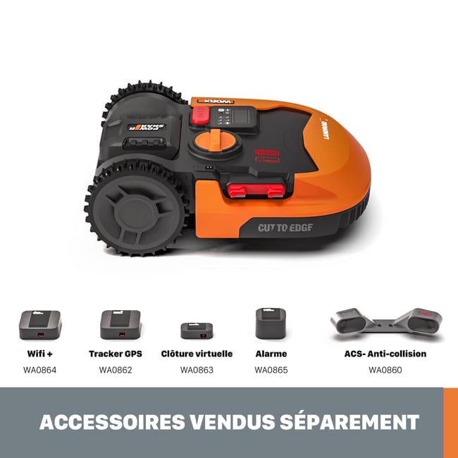 Robot tondeuse connecté WORX LANDROID - Jusqu'à 700m² - WR142E