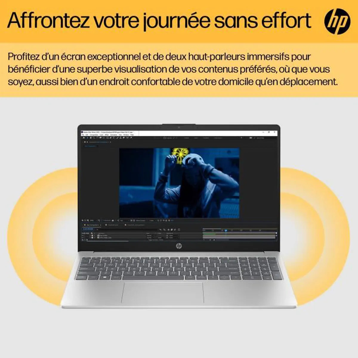 PC Portable HP 15-fc0071nf - 15,6" FHD - Ryzen 5-7520U - RAM 16Go - Stockage 512Go SSD - Windows 11 - AZERTY - Maitighar
